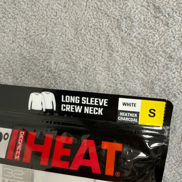 NEW 2 Pack 32 Degrees Men's S Long Sleeve Crew Neck Thermal Shirt  White/ Gray - Picture 3 of 7